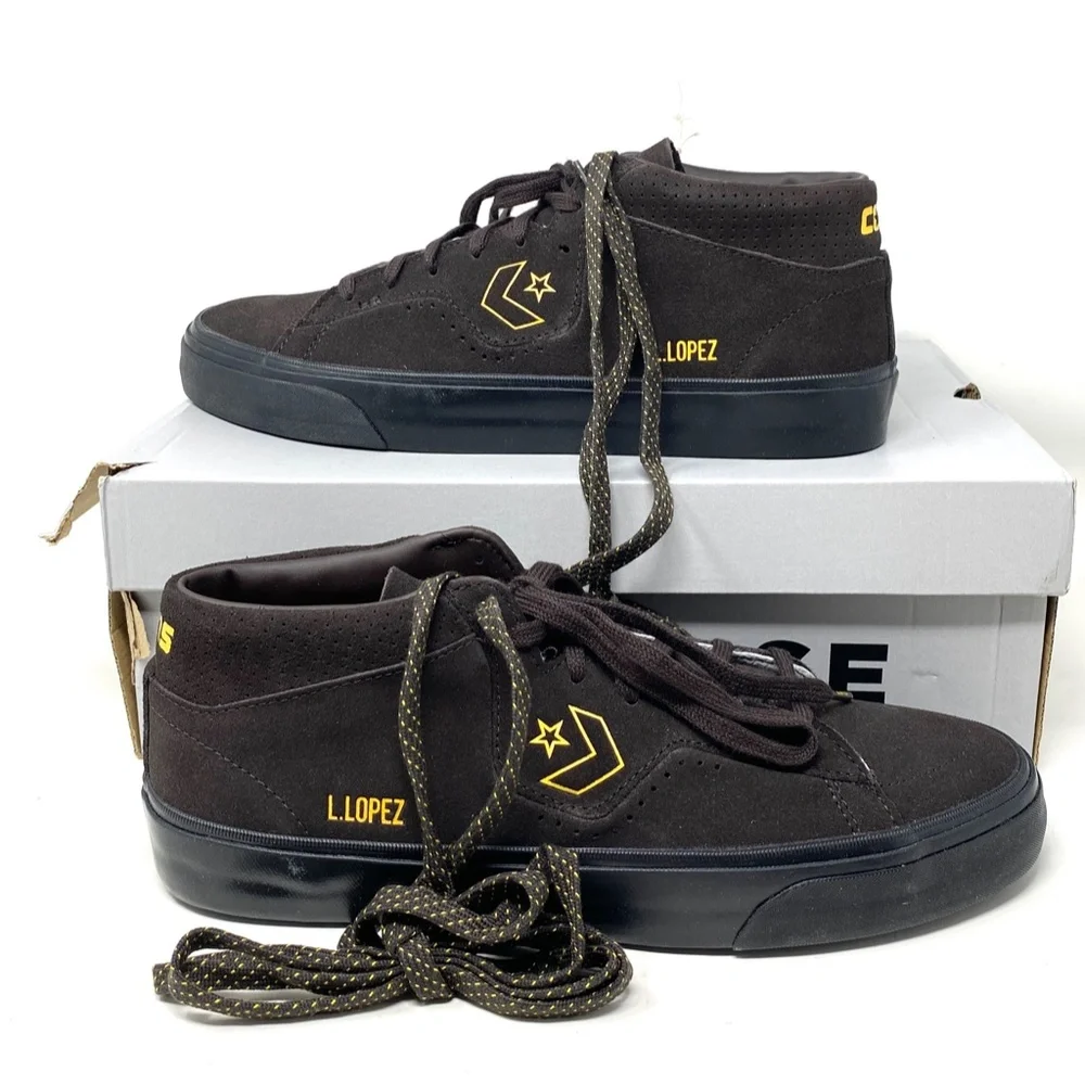 Converse Louie Lopez Pro Shoes Mid Top Suede Brown Women's Size Sneakers A01247C - Picture 4 of 10